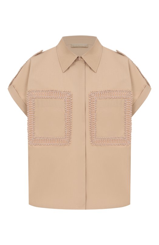 Хлопковая рубашка Elie Saab SH092NS25/P0009 Бежевый SH092NS25/P0009
