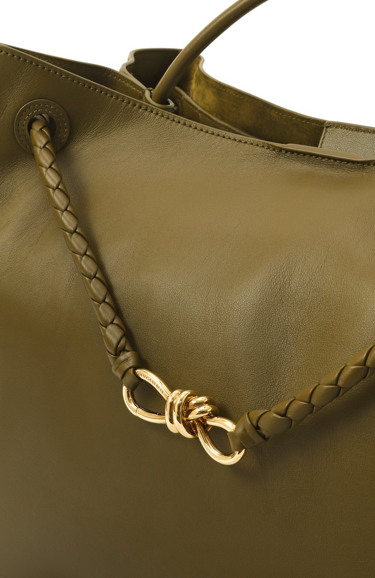 Женская сумка-тоут andiamo large BOTTEGA VENETA хаки цвета, арт. 806010 V4O92 | Фото 3 (Размер: large; Материал: Натуральная кожа; Автоматизация состава: Проставлено; Автоматизация ТО: Проставлено)