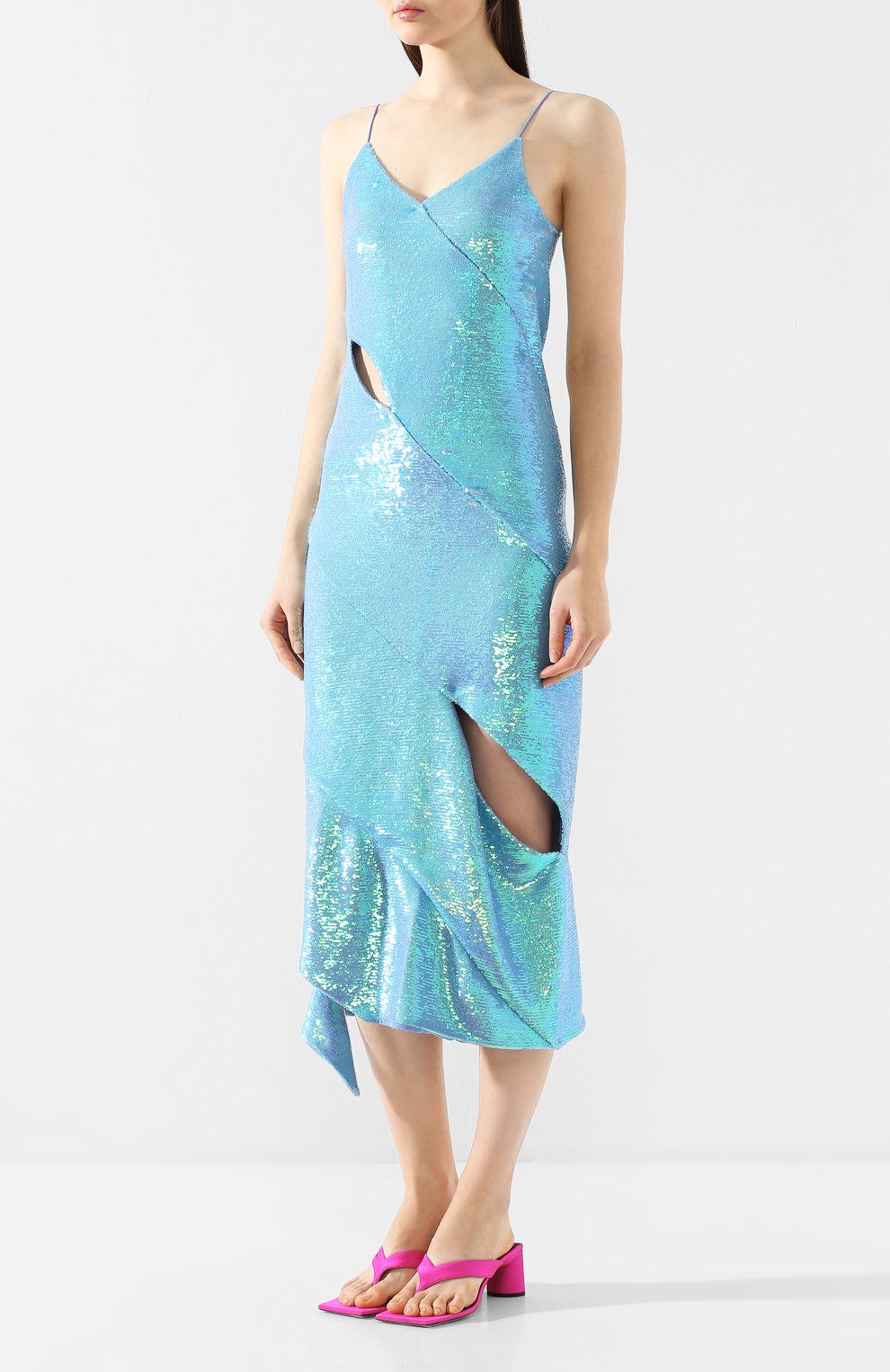 Платье с пайетками OFF-WHITE, арт. 0WDB220R206750683100, фото 3