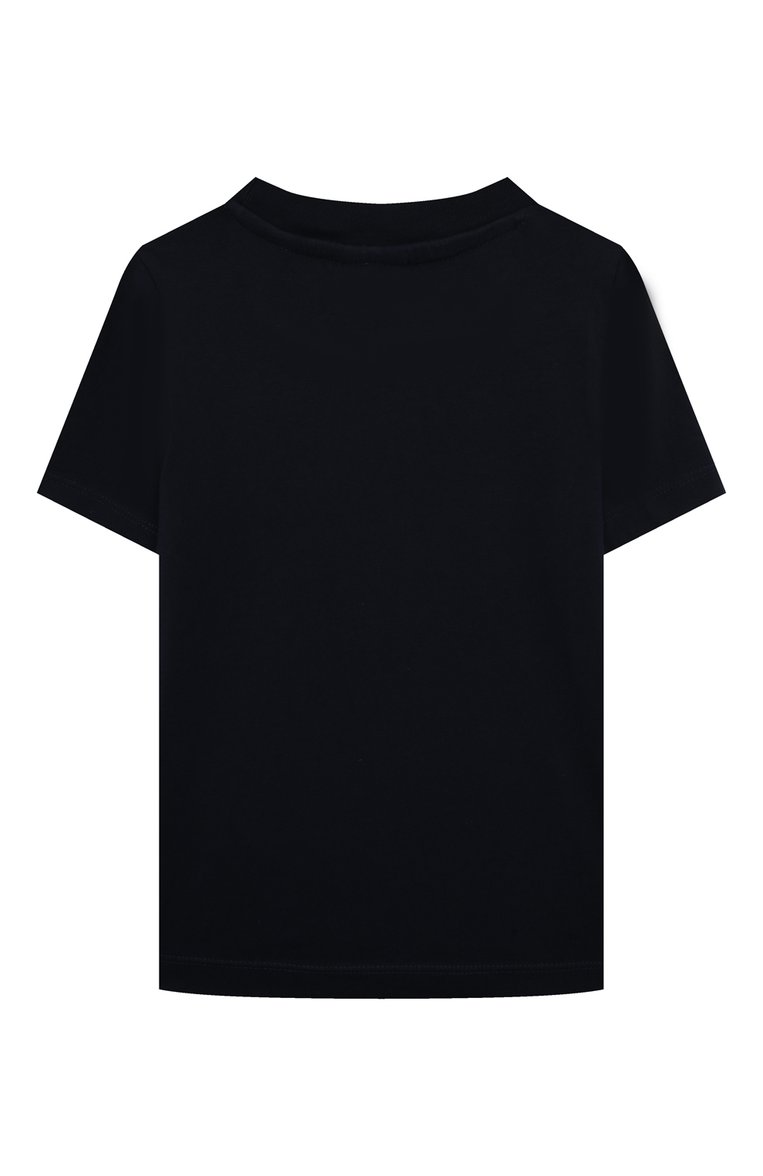 Детская хлопковая футболка SCOTCH AND SODA темно-синего цвета, арт. 167659-22-FWBM-D51 | Фото 2 (Материал внешний: Хлопок; Рукава: Короткие; Мальчики Кросс-КТ: Футболка-одежда; Нос: Не проставлено; Региональные ограничения белый список (Axapta Mercury): Не проставлено)