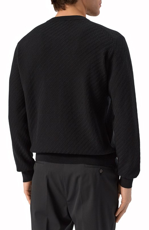 Джемпер из хлопка и шелка Brioni UMQ90L/PAK22 Чёрный  UMQ90L/PAK22 Фото 4