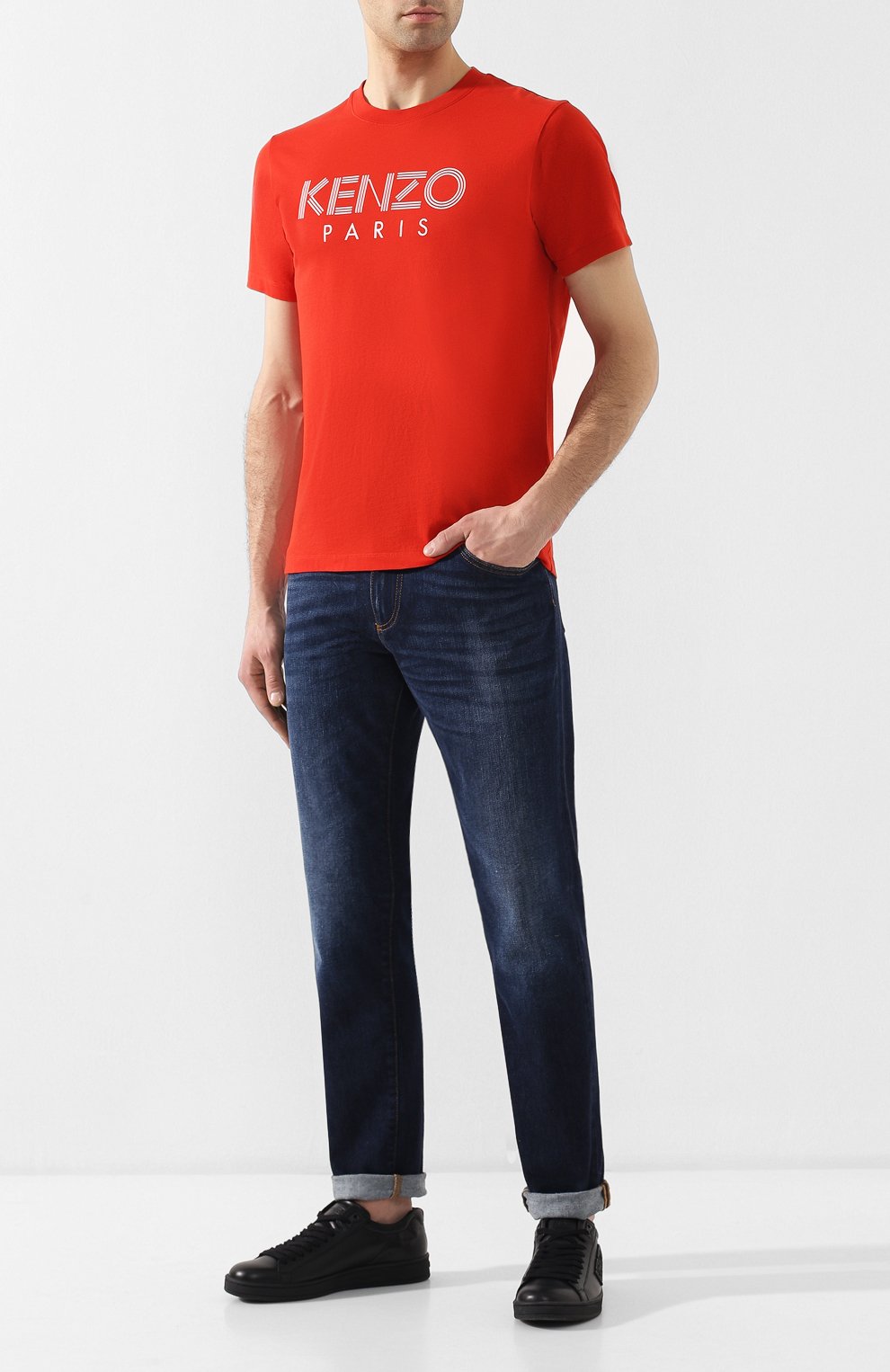 Кожаные кеды KENZO черного цвета по цене 28950 руб., арт. F865SN127L50, фото 2 Кожаные кеды KENZO, арт. F865SN127L50, фото 2