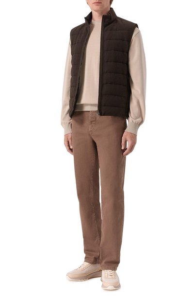 Джинсы traditional fit BRUNELLO CUCINELLI коричневого цвета по цене 88800 руб., арт. M277PB321W, фото 2 Джинсы traditional fit BRUNELLO CUCINELLI, арт. M277PB321W, фото 2