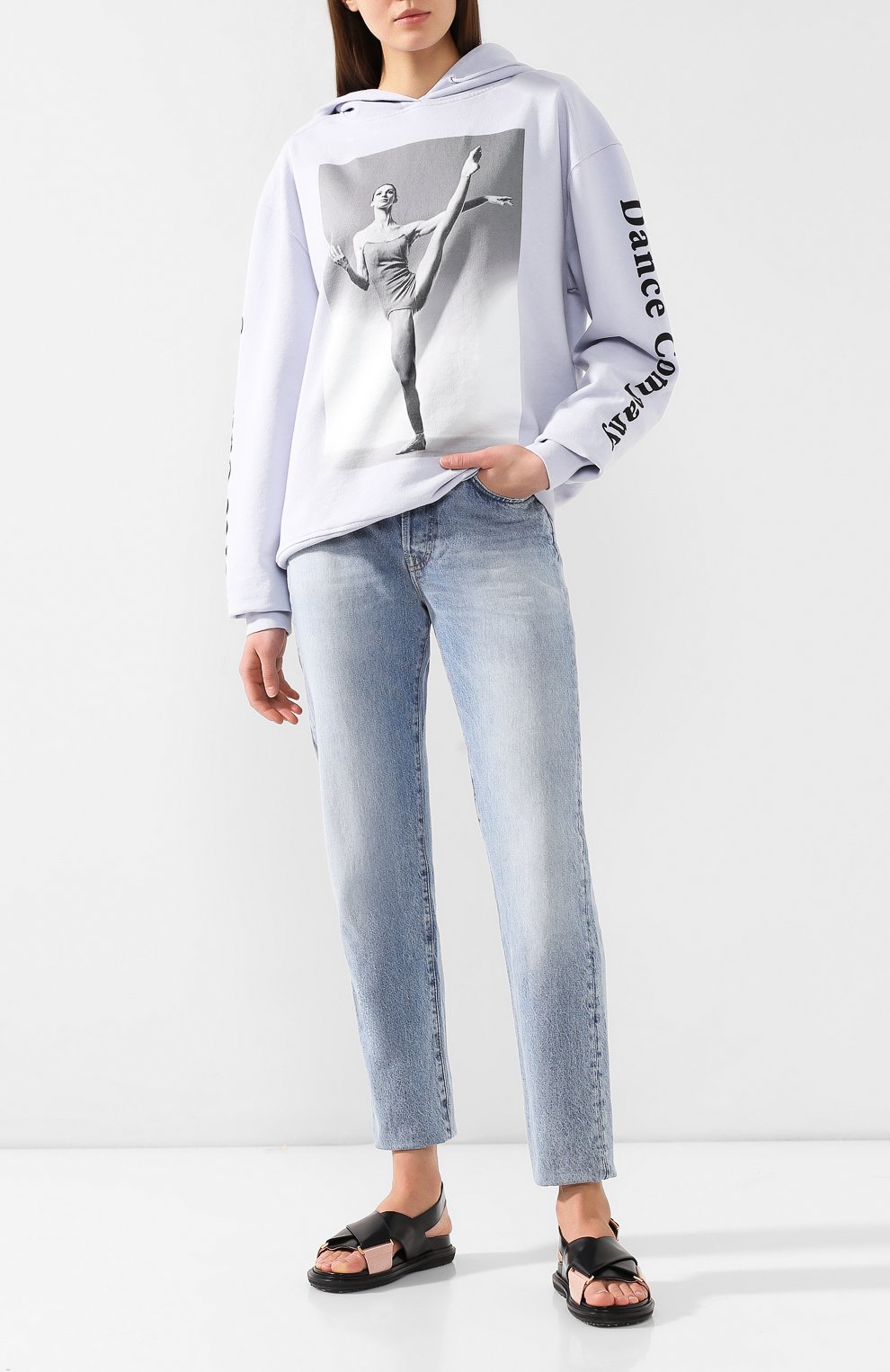Хлопковое худи ACNE STUDIOS голубого цвета по цене 28000 руб., арт. AI0023, фото 2 Хлопковое худи ACNE STUDIOS, арт. AI0023, фото 2