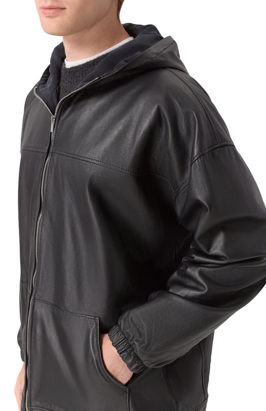 Кожаный бомбер Roadless RSS-LZ Чёрный  RSS-LZ Фото 5