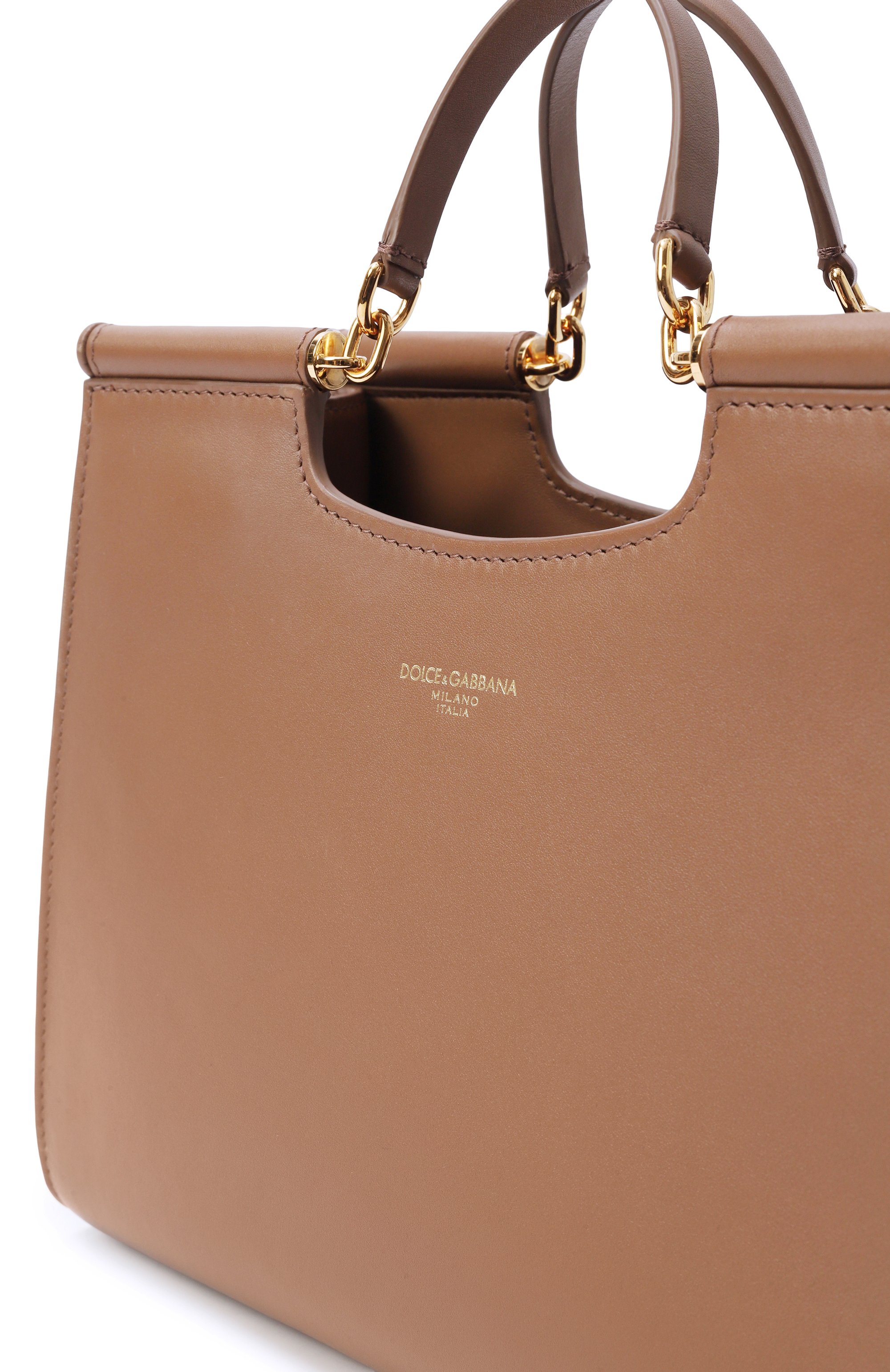 Сумка sicily shopper small DOLCE & GABBANA светло-коричневого цвета по цене 241500 руб., арт. BB7728/B7321, фото 3 Сумка sicily shopper small DOLCE & GABBANA, арт. BB7728/B7321, фото 3