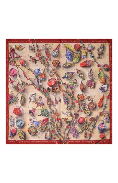 Шелковый платок новогодние игрушки GOURJI, арт. T23XMST7R/1, фото 5