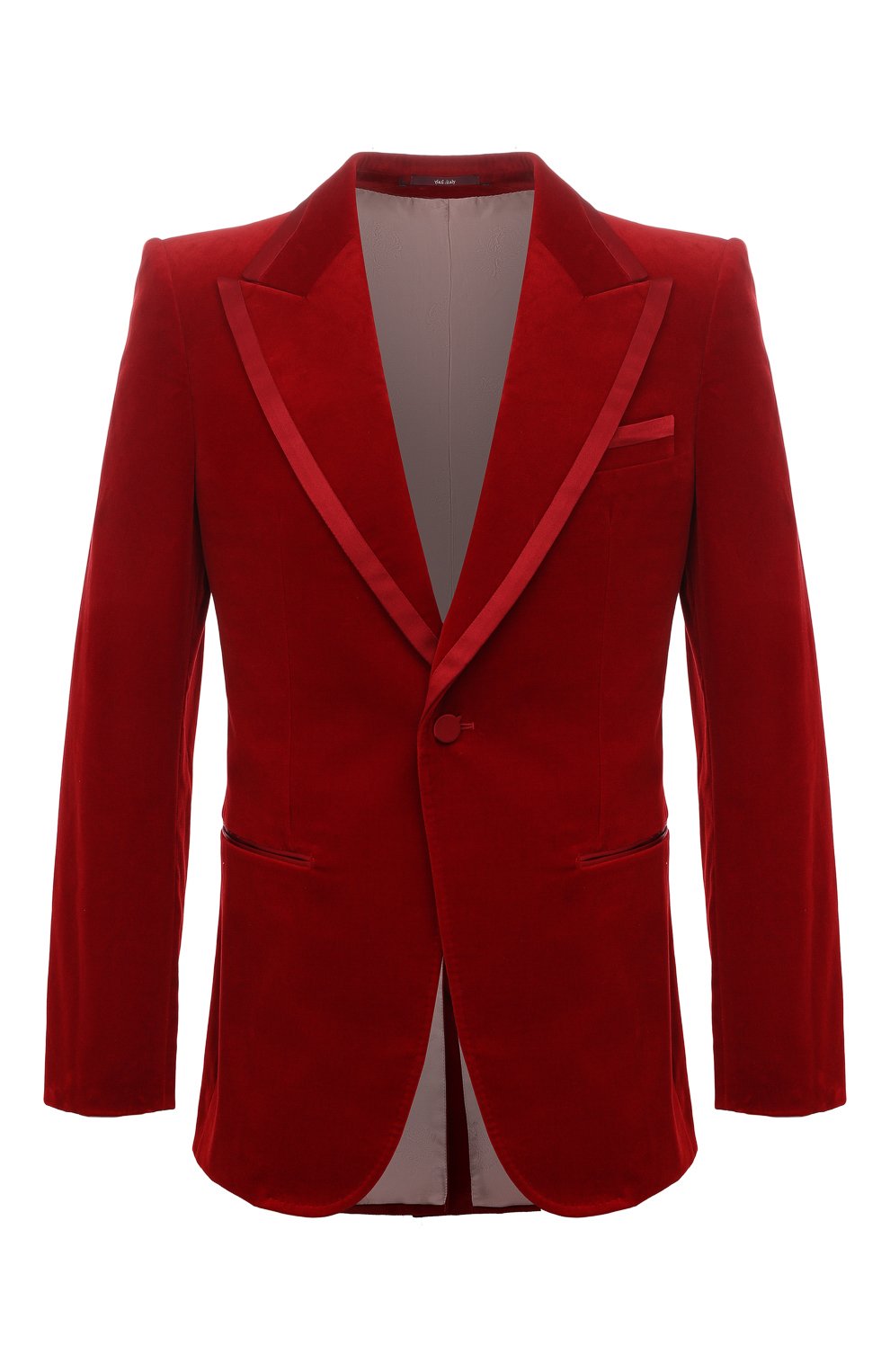 Хлопковый пиджак GUCCI красного цвета по цене 374400 руб., арт. 681059 Z4716, фото 1 Хлопковый пиджак GUCCI, арт. 681059 Z4716, фото 1