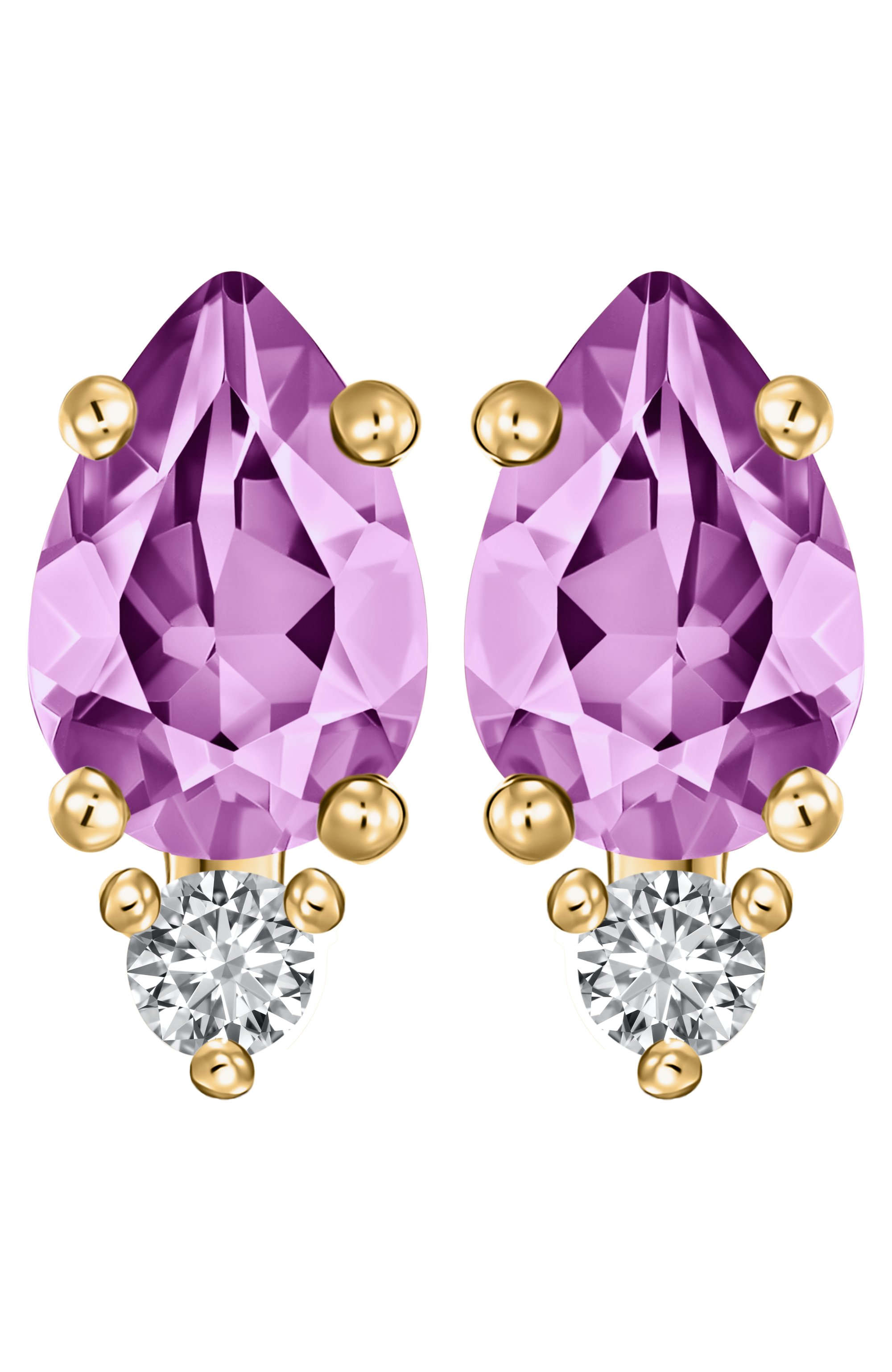 Серьги-пусеты с аметистом MOONKA, арт. ec-ser-amt, фото 1