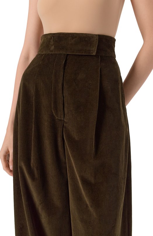 Вельветовые брюки Max Mara B0SS01234 Хаки  B0SS01234 Фото 5