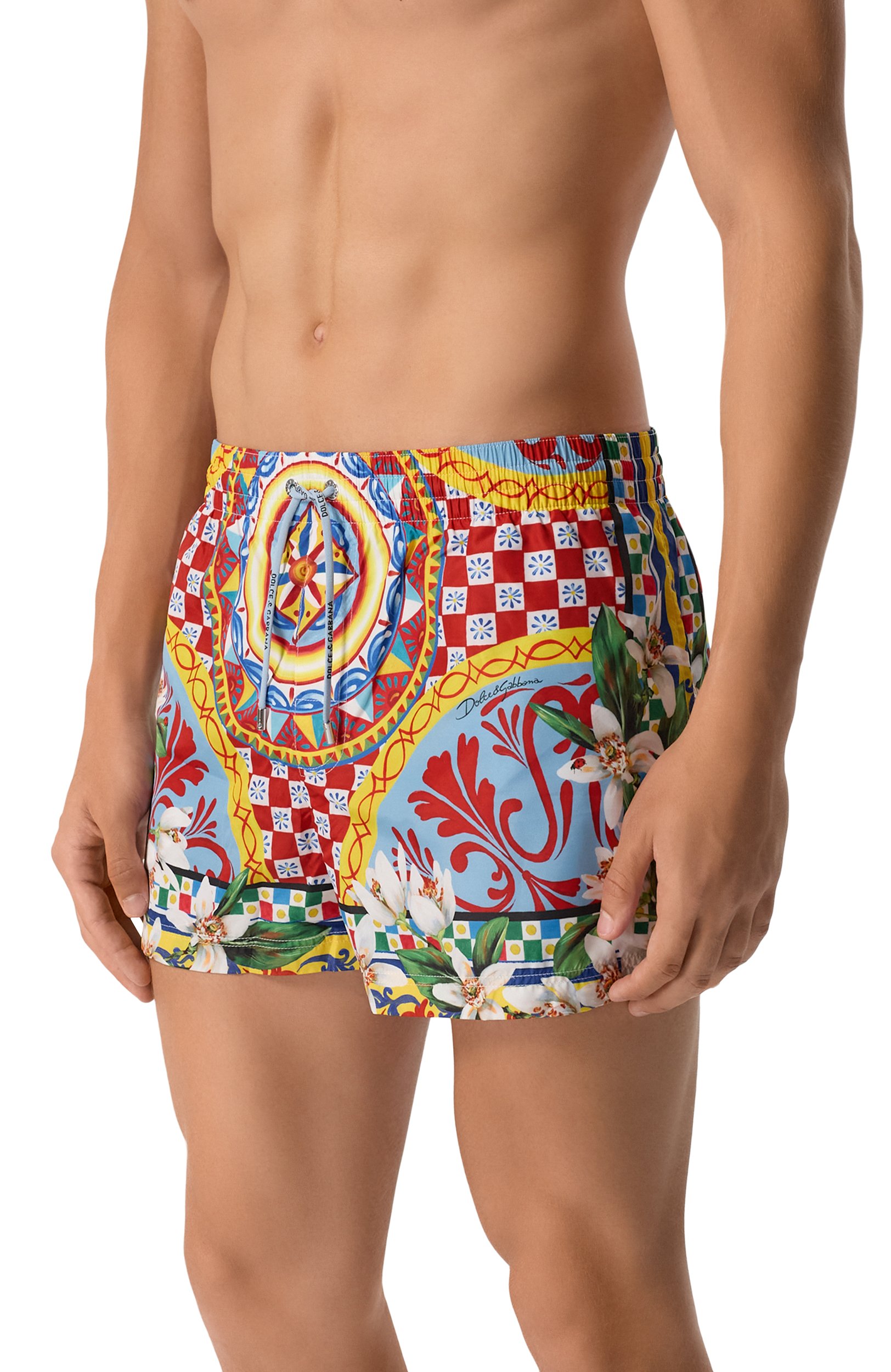 Плавки-шорты DOLCE & GABBANA разноцветного цвета по цене 78600 руб., арт. M4A06T/FPSIV, фото 2 Плавки-шорты DOLCE & GABBANA, арт. M4A06T/FPSIV, фото 2