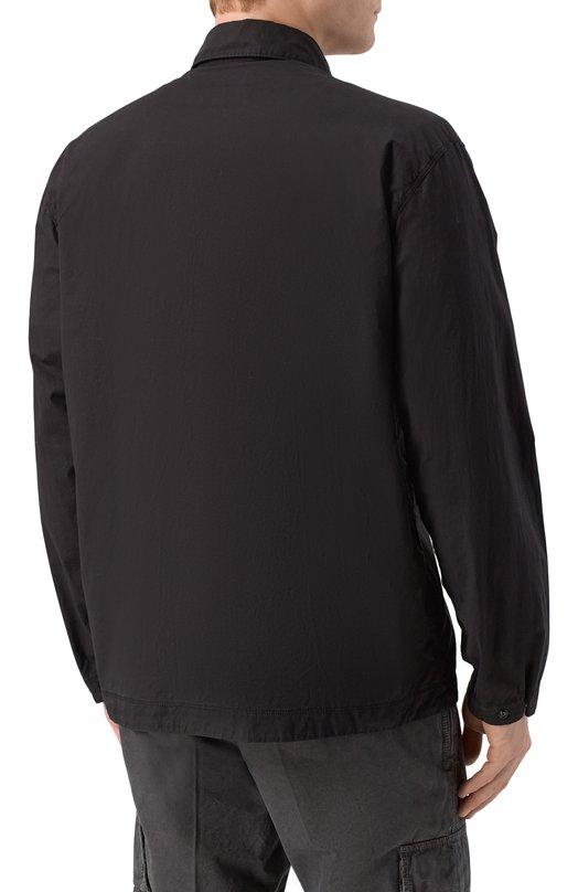 Хлопковая куртка-рубашка Stone Island K1S151200015/S0003 Чёрный  K1S151200015/S0003 Фото 4