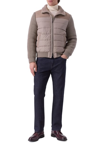 Комбинированный бомбер CORNELIANI бежевого цвета по цене 275500 руб., арт. 26L5N4-2620108, фото 2 Комбинированный бомбер CORNELIANI, арт. 26L5N4-2620108, фото 2