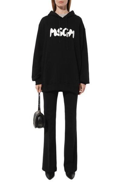 Хлопковое худи MSGM черного цвета по цене 29450 руб., арт. 3541MDM155/237799, фото 2 Хлопковое худи MSGM, арт. 3541MDM155/237799, фото 2