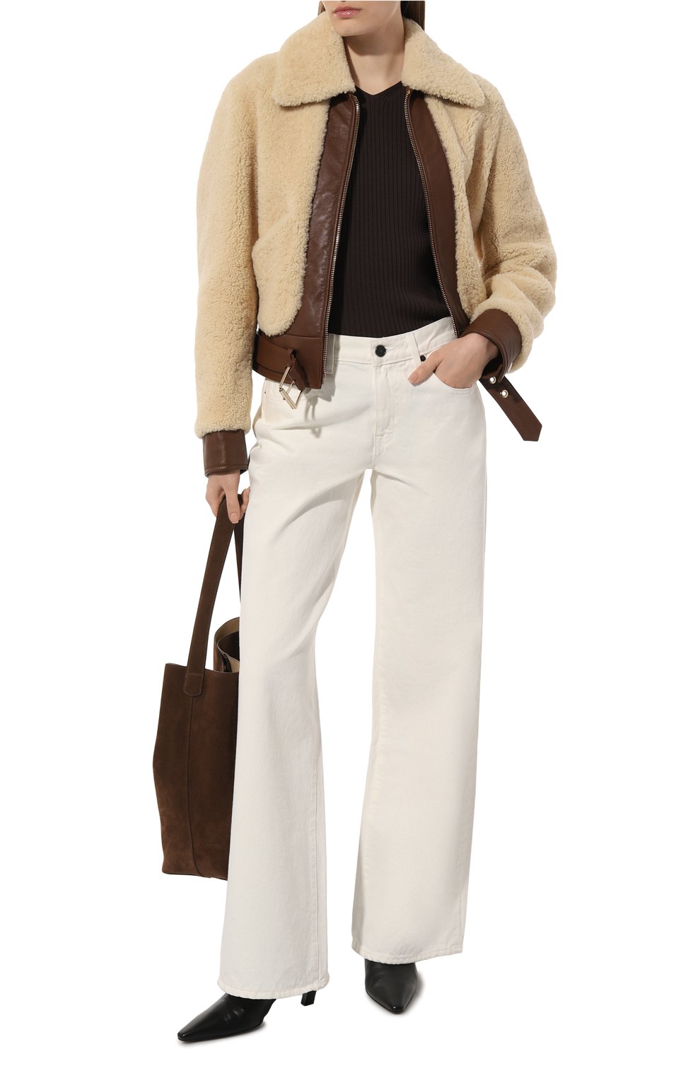 Кожаная куртка с меховой отделкой CHLOÉ, арт. CHC23ACV05/204, фото 2