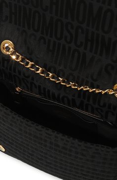 Женская сумка biker MOSCHINO черного цвета, арт. A7421/8268 | Фото 5 (Сумки-технические: Сумки через плечо; Материал сплава: Проставлено; Ремень/цепочка: На ремешке; Материал: Текстиль; Драгоценные камни: Проставлено; Размер: small)