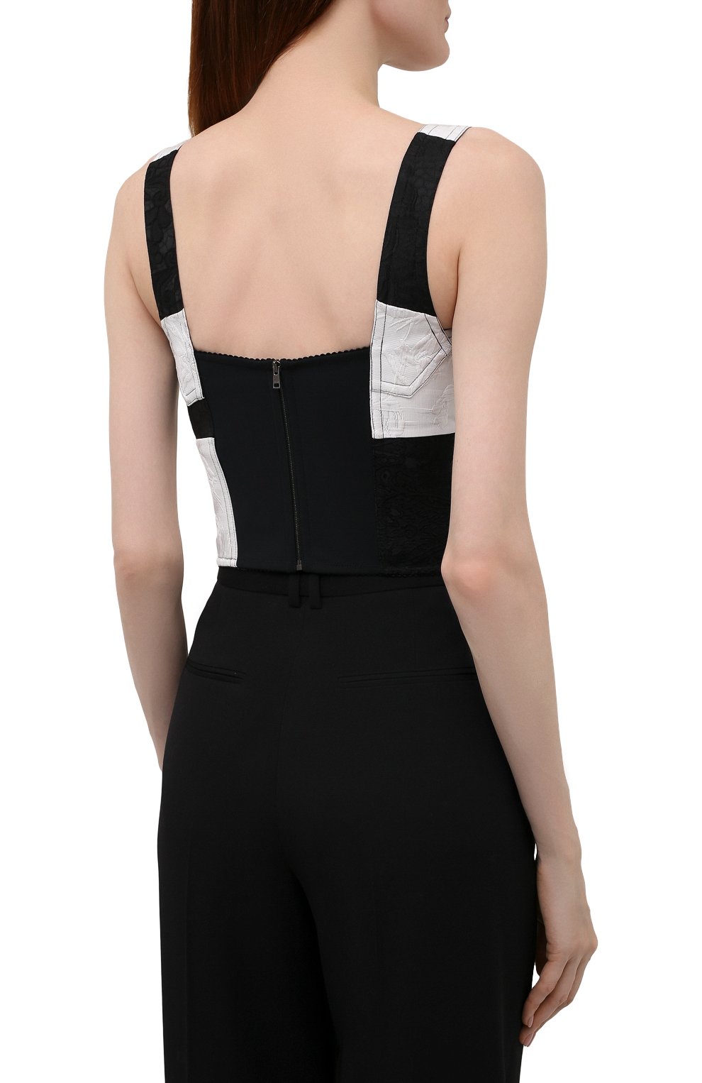 Топ-бюстье DOLCE & GABBANA черно-белого цвета по цене 93900 руб., арт. F7W98T/GDX76, фото 4 Топ-бюстье DOLCE & GABBANA, арт. F7W98T/GDX76, фото 4