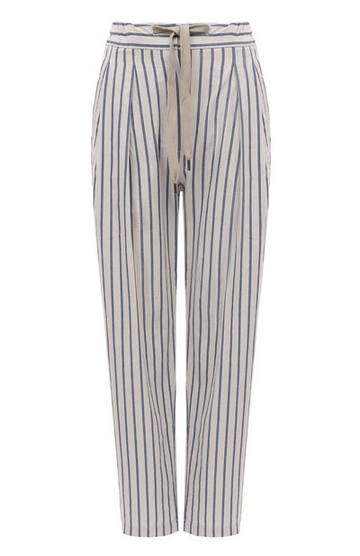 Женские брюки из хлопка и льна BRUNELLO CUCINELLI, арт. MH564B1312