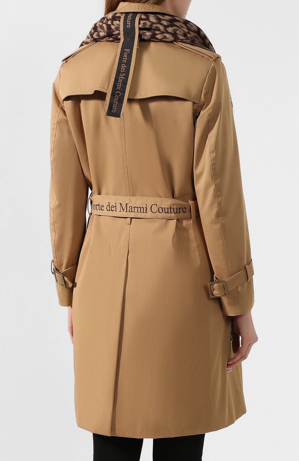Плащ с шарфом FORTE DEI MARMI COUTURE бежевого цвета по цене 59500 руб., арт. FFW19-1301, фото 4 Плащ с шарфом FORTE DEI MARMI COUTURE, арт. FFW19-1301, фото 4