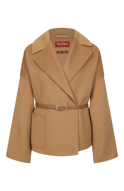 Полупальто из шерсти и кашемира Max Mara Studio BLASY Бежевый BLASY