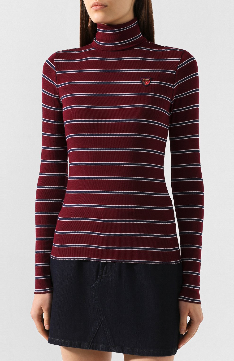 Водолазка в полоску POLO RALPH LAUREN бордового цвета по цене 7795 руб., арт. 211765391, фото 3 Водолазка в полоску POLO RALPH LAUREN, арт. 211765391, фото 3