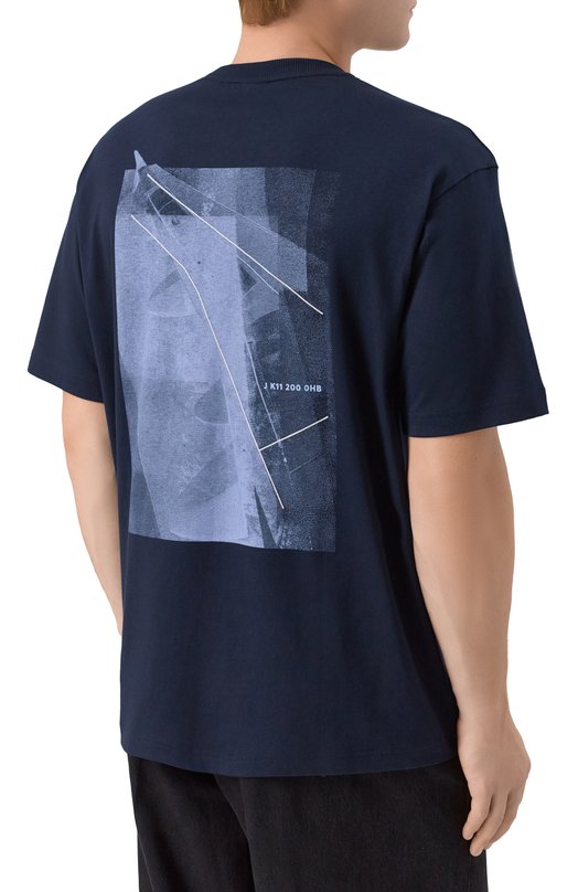 Хлопковая футболка BOSS Orange 50546374 Синий  50546374 Фото 4