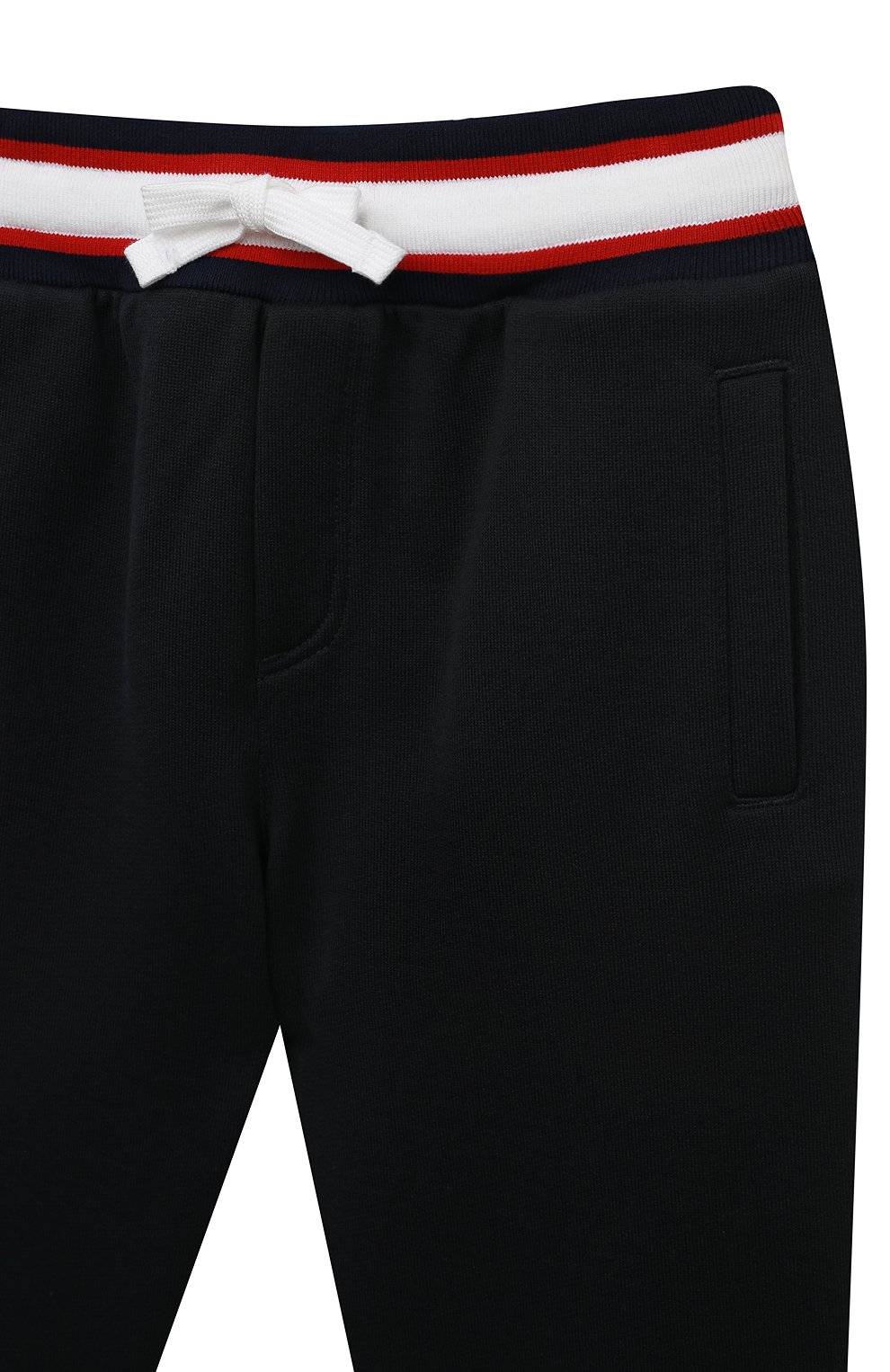 Хлопковые джоггеры DOLCE & GABBANA темно-синего цвета по цене 37200 руб., арт. L4JPFY/G7E1V/8-14, фото 3 Хлопковые джоггеры DOLCE & GABBANA, арт. L4JPFY/G7E1V/8-14, фото 3