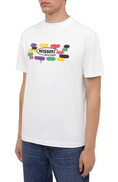 Хлопковая футболка palm angels x missoni PALM ANGELS, арт. PMAA001F21JER0280110, фото 3