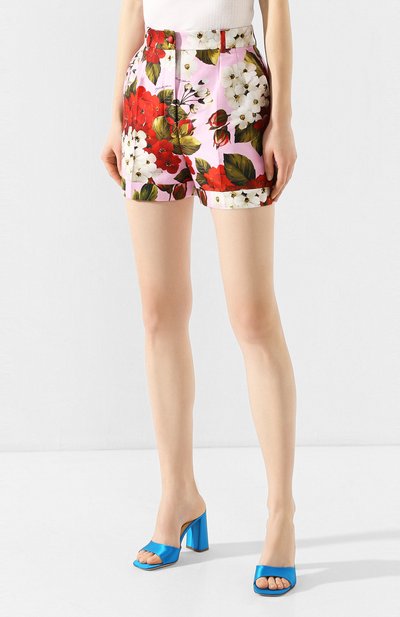 Шорты из смеси хлопка и шелка DOLCE & GABBANA розового цвета по цене 99500 руб., арт. FTBPYT/HSM20, фото 3 Шорты из смеси хлопка и шелка DOLCE & GABBANA, арт. FTBPYT/HSM20, фото 3