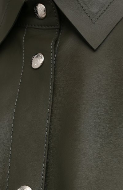 Кожаная рубашка LOEWE хаки цвета по цене 250500 руб., арт. S359337XBW, фото 5 Кожаная рубашка LOEWE, арт. S359337XBW, фото 5