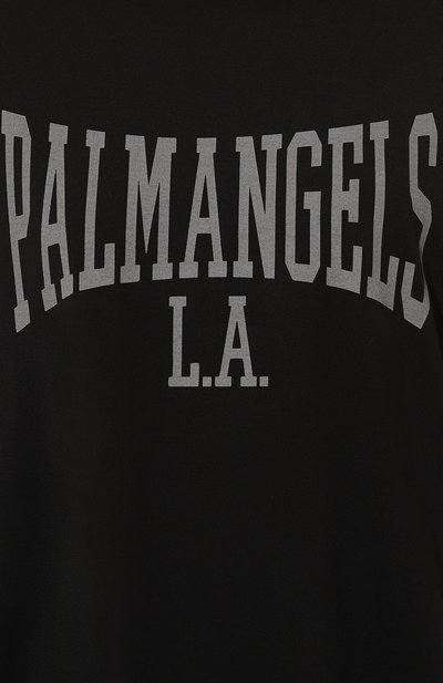 Хлопковая футболка PALM ANGELS черного цвета по цене 22050 руб., арт. PWAA017F24JER001, фото 5 Хлопковая футболка PALM ANGELS, арт. PWAA017F24JER001, фото 5