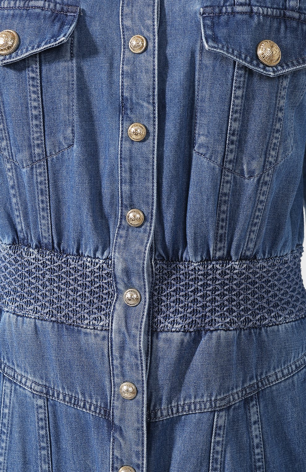 Джинсовое платье BALMAIN голубого цвета по цене 238500 руб., арт. SF16364/D084, фото 5 Джинсовое платье BALMAIN, арт. SF16364/D084, фото 5