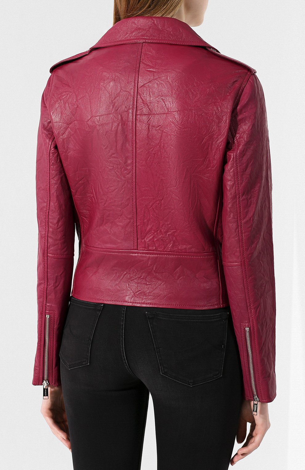 Кожаная куртка MICHAEL MICHAEL KORS бордового цвета по цене 49200 руб., арт. MU82HYG2A3, фото 4 Кожаная куртка MICHAEL MICHAEL KORS, арт. MU82HYG2A3, фото 4