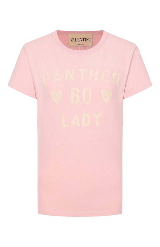 Хлопковая футболка Valentino 8B3MG24Y/9GL Розовый 8B3MG24Y/9GL
