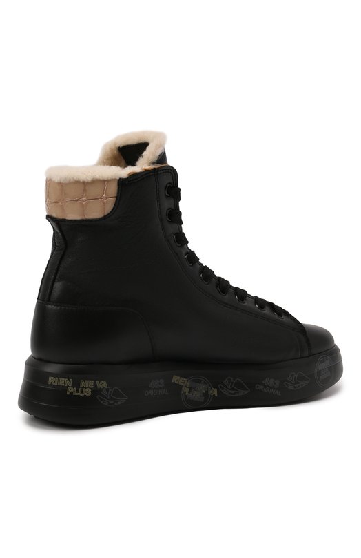 Кожаные кеды Edith Premiata EDITH/VAR5522 Чёрный  EDITH/VAR5522 Фото 4