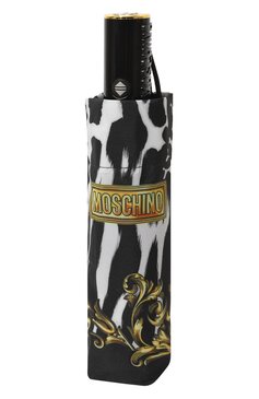 Женский складной зонт MOSCHINO черно-белого цвета, арт. 8995-0PENCL0SE | Фото 5 (Материал: Текстиль, Металл, Синтетический материал; Нос: Не проставлено)