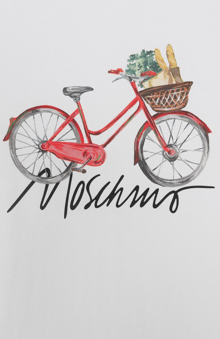 Детская хлопковая футболка MOSCHINO белого цвета, арт. HAM06U/LBA10/10-14 | Фото 3 (Материал внешний: Хлопок; Рукава: Короткие; Девочки Кросс-КТ: футболка-одежда; Автоматизация ТО: Проставлено; Автоматизация состава: Проставлено; Ростовка одежда: 10 - 11 лет | 140 - 146см, 12 лет | 152 см)