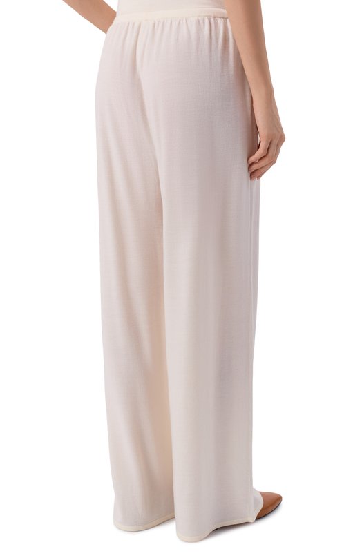 Брюки из шерсти и шелка 12 STOREEZ 135851 Кремовый  135851 Фото 4