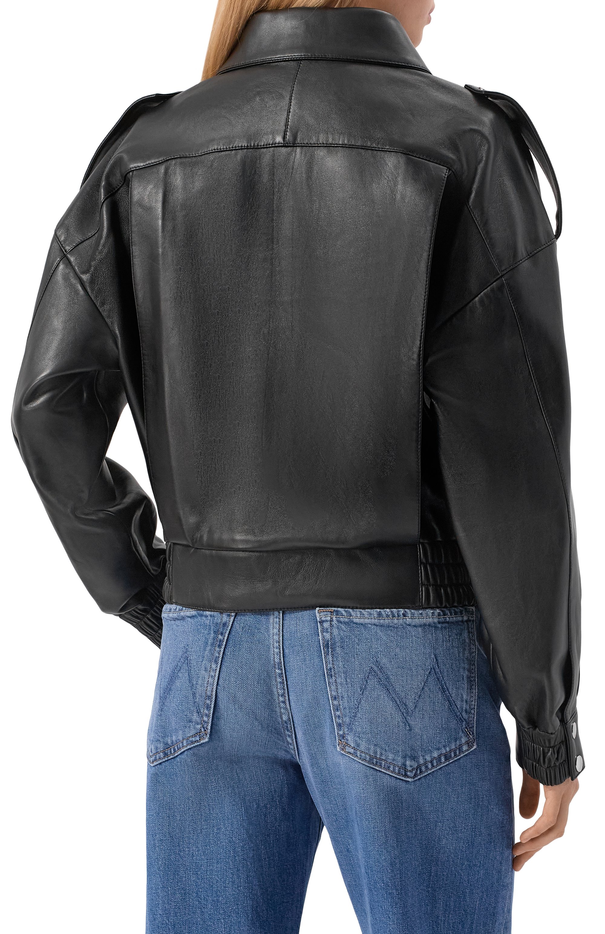 Кожаная куртка JACOB LEE черного цвета по цене 584500 руб., арт. WLJ20128AW25B-MK, фото 4 Кожаная куртка JACOB LEE, арт. WLJ20128AW25B-MK, фото 4