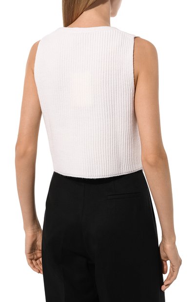 Жилет LESYANEBO белого цвета по цене 9600 руб., арт. LN08H-0301_FF, фото 4 Жилет LESYANEBO, арт. LN08H-0301_FF, фото 4