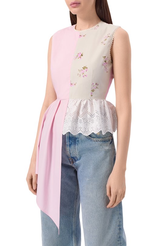 Хлопковый топ MSGM 4041MDT08Y/267157 Разноцветный  4041MDT08Y/267157 Фото 3