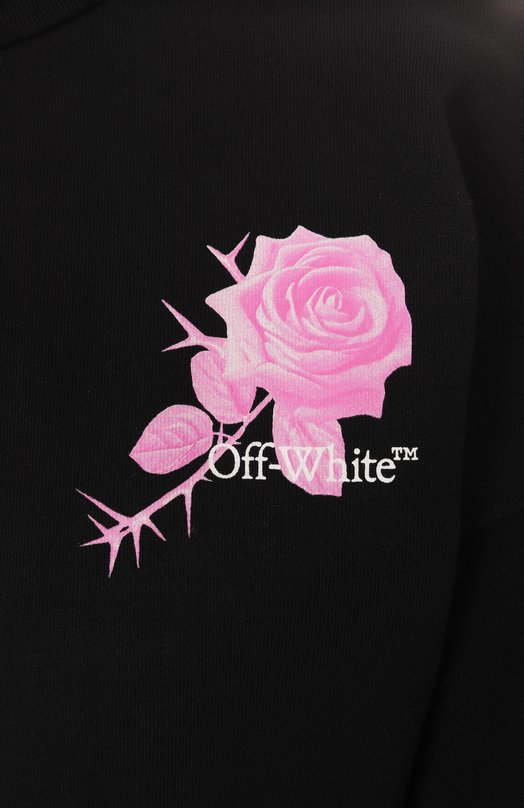 Хлопковая толстовка Off-White 0WBE006S25FLE0011001 Чёрный  0WBE006S25FLE0011001 Фото 7