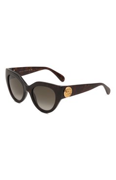 Женские солнцезащитные очки GUCCI коричневого цв�ета, арт. GG1408S 003 | Фото 1 (Региональные ограничения белый список (Axapta Mercury): Не проставлено; Нос: Не проставлено; Материал: Пластик; Тип очков: С/з; Оптика Гендер: оптика-женское; Очки форма: Круглые)