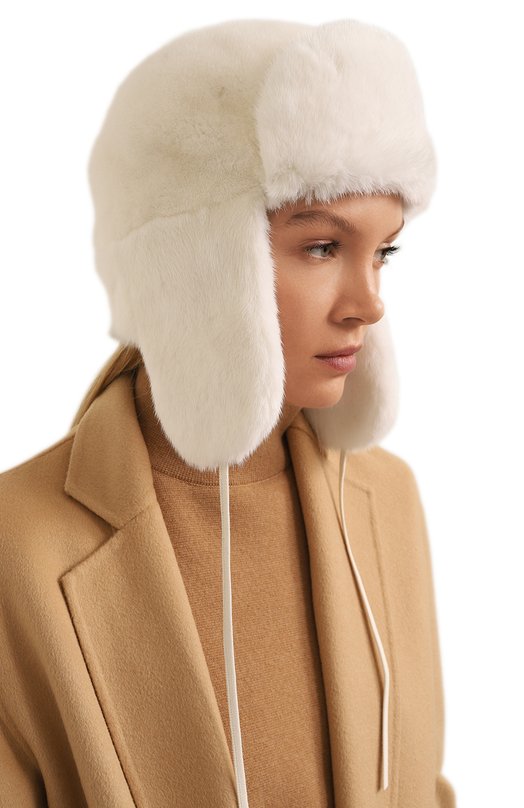 Меховая шапка-ушанка Френки из норки FurLand 0217500110005600000 Белый  0217500110005600000 Фото 2