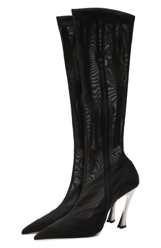 Текстильные сапоги Fang 95 Mugler MUSS24SC013_CX001 Чёрный MUSS24SC013_CX001