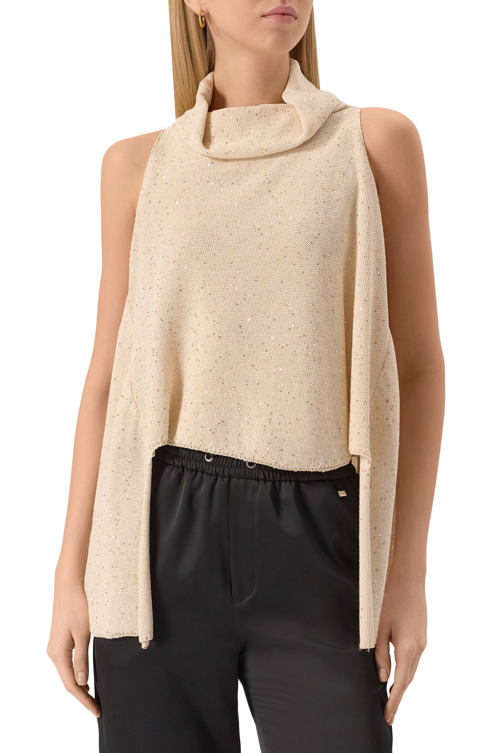 Хлопковый топ LORENA ANTONIAZZI кремового цвета по цене 69350 руб., арт. P25124MJ38A/3049, фото 3 Хлопковый топ LORENA ANTONIAZZI, арт. P25124MJ38A/3049, фото 3