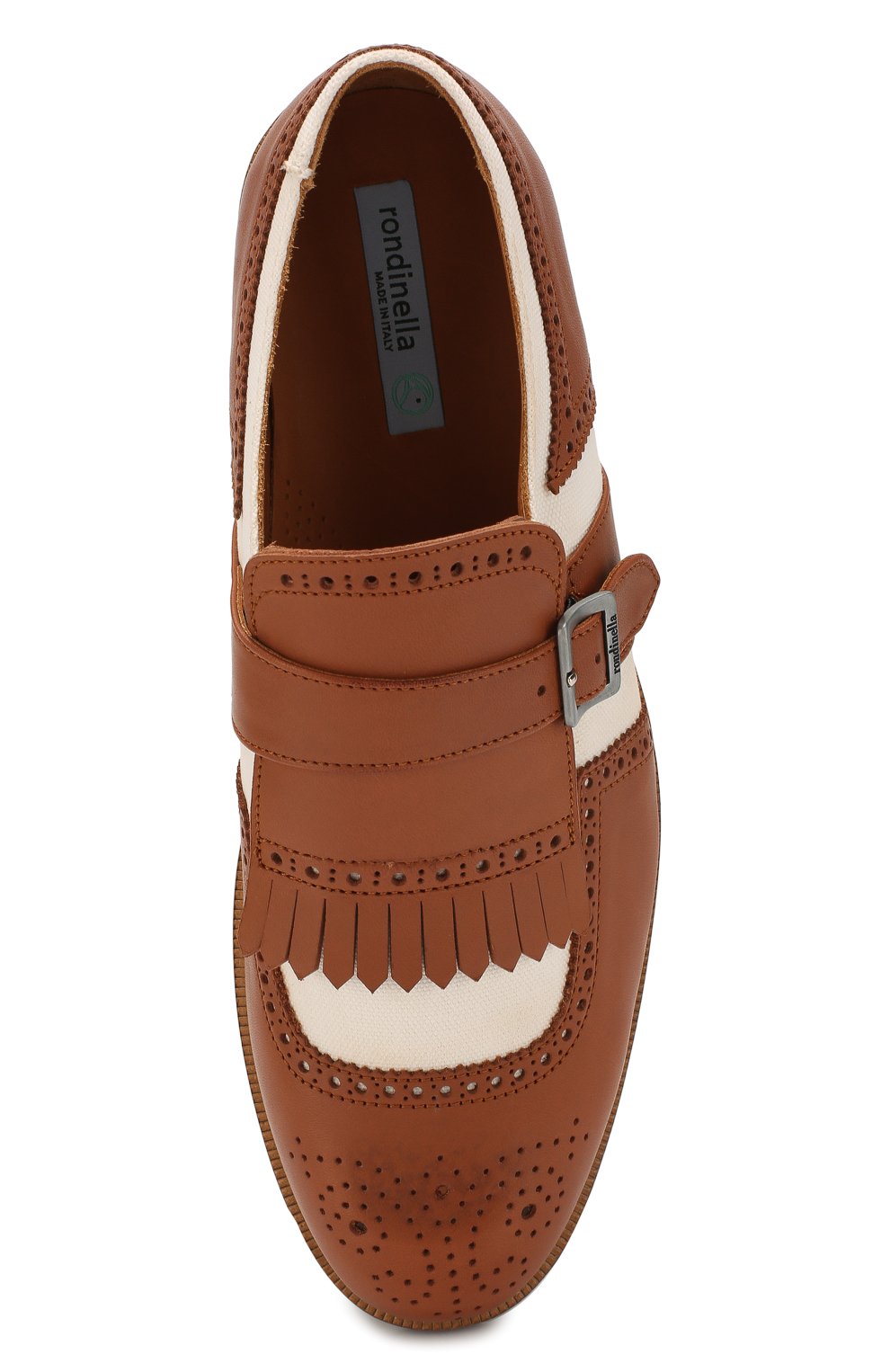 Кожаные монки с брогированием RONDINELLA коричневого цвета по цене 19500 руб., арт. 11685/5591/40-42, фото 4 Кожаные монки с брогированием RONDINELLA, арт. 11685/5591/40-42, фото 4