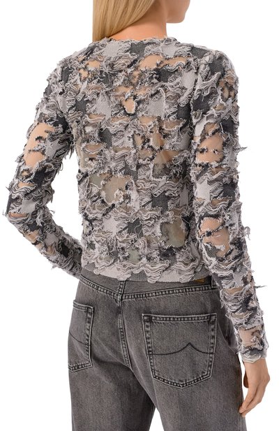 Хлопковый кардиган m-sibylla DIESEL серого цвета по цене 73900 руб., арт. A21465/0LKDQ, фото 4 Хлопковый кардиган m-sibylla DIESEL, арт. A21465/0LKDQ, фото 4