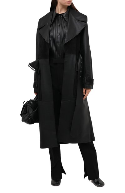 Кожаный тренч BY MALENE BIRGER черного цвета по цене 277500 руб., арт. Q69563001/BRAZ0RIALA, фото 2 Кожаный тренч BY MALENE BIRGER, арт. Q69563001/BRAZ0RIALA, фото 2