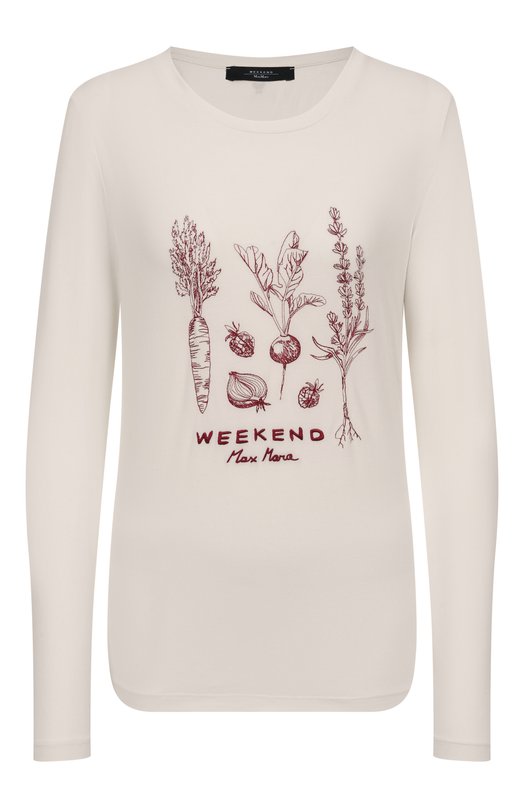 Хлопковый пуловер Weekend Max Mara REN0IR Кремовый REN0IR